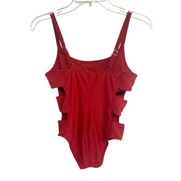 Shade & Short Red Swimsuit with side cut outs Size S - Picture 2 of 3